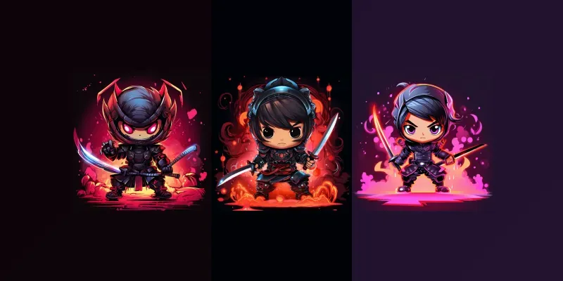 Chibi Samurai Characters generated by undefined