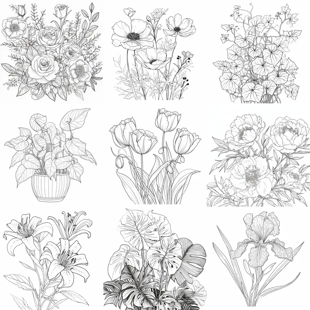 Super Clean Botanical Coloring Pages