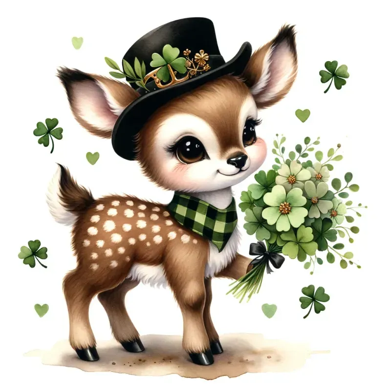 Watercolor St Patricks Day Animals