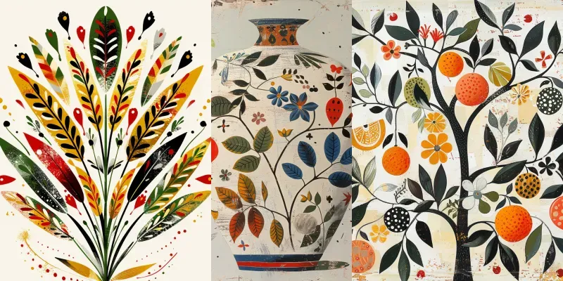 American Folk Art Motif Prints generated by undefined