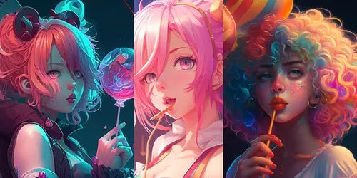 Kawaii Anime Girl Content Character Art generated by midjourney