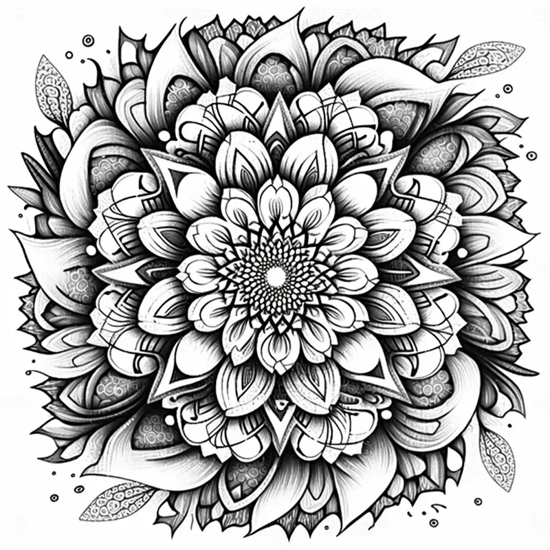 Floral Coloring Book Drawings