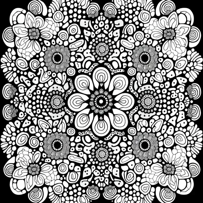 Floral Coloring Book Drawings