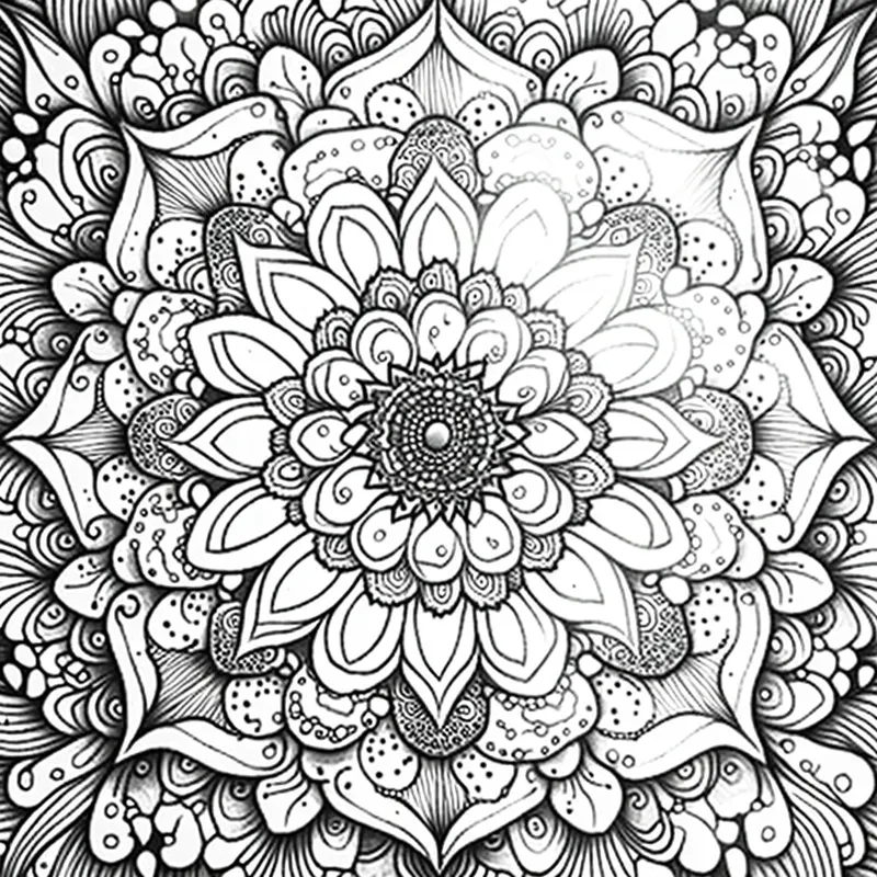 Floral Coloring Book Drawings
