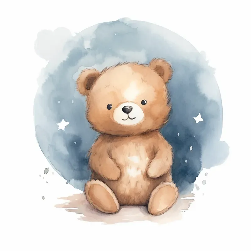 Teddy Bear Watercolor Clipart