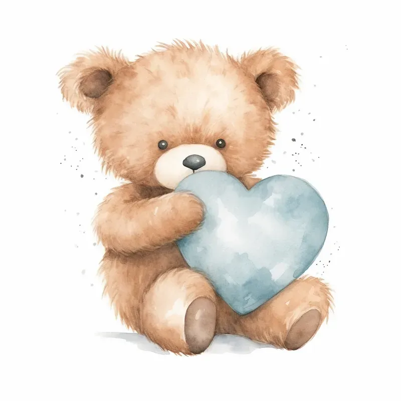 Teddy Bear Watercolor Clipart