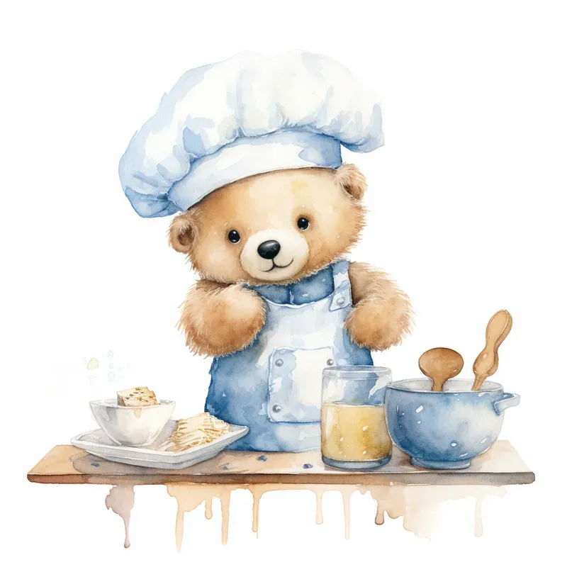 Teddy Bear Watercolor Clipart
