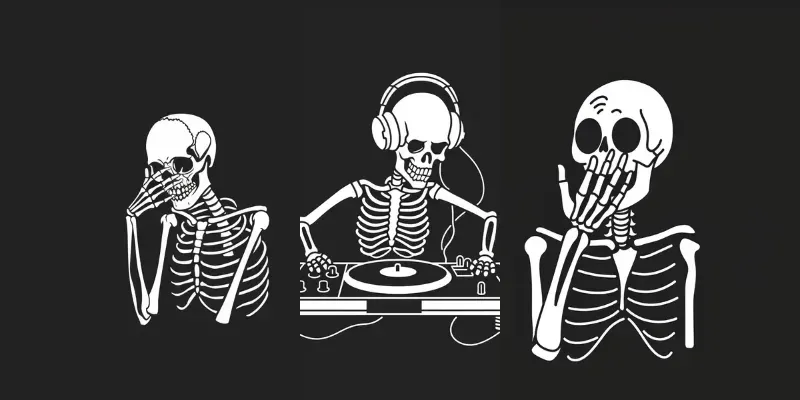 Funny Skeleton Vector Art generated by undefined