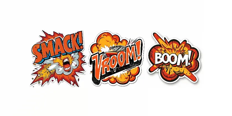 Comic Style Stickers With Text generated by undefined