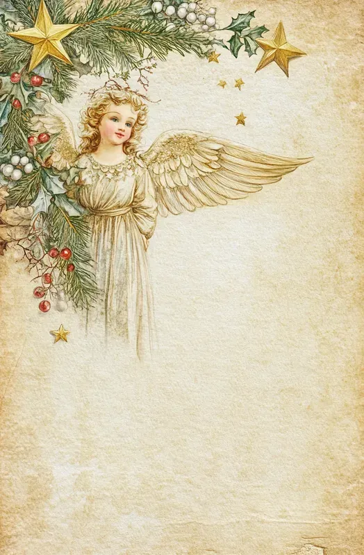 Vintage Christmas Watercolor Art