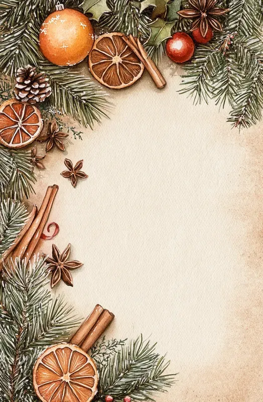 Vintage Christmas Watercolor Art