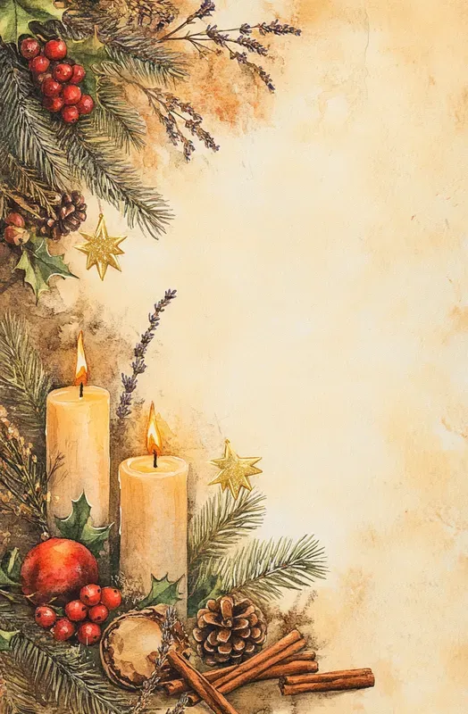 Vintage Christmas Watercolor Art