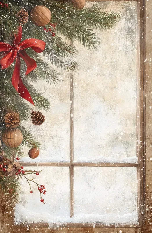 Vintage Christmas Watercolor Art