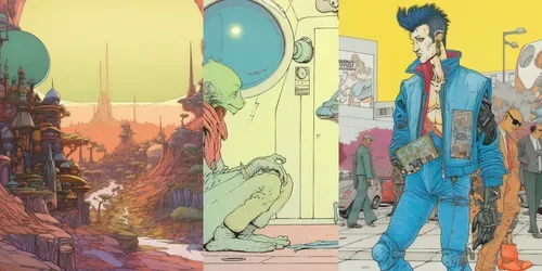 Retro Comic Book Sci-fi Illustrations generated by midjourney