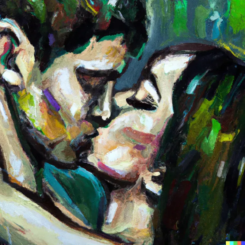 Oil Painting Displaying True Love