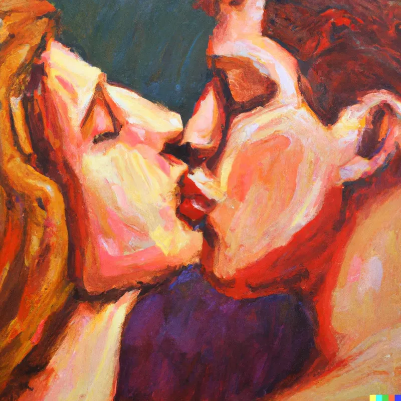 Oil Painting Displaying True Love