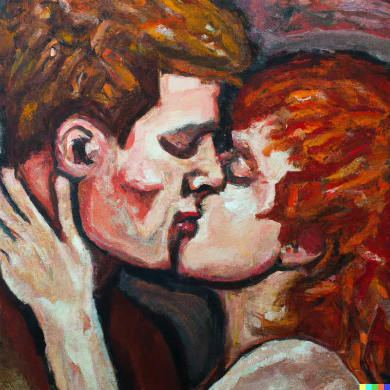 Oil Painting Displaying True Love