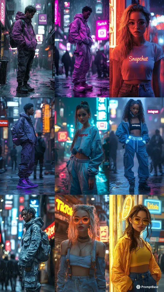 Futuristic Digital Advertising Characters