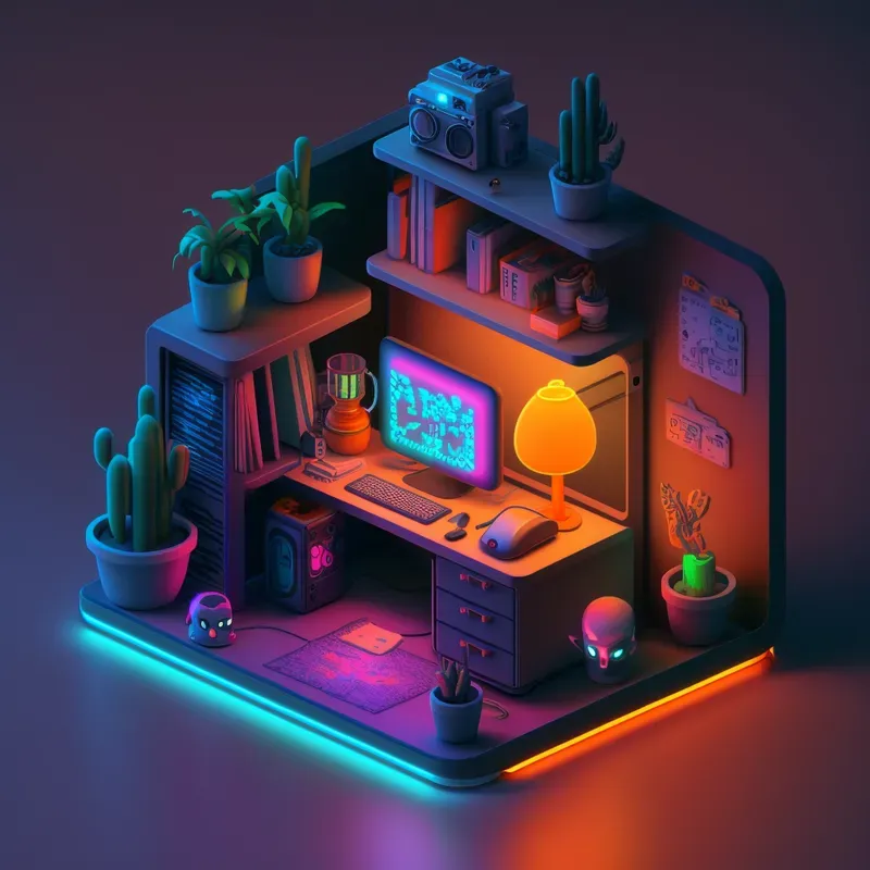 Vibrant 3D Cyberpunk Experiences