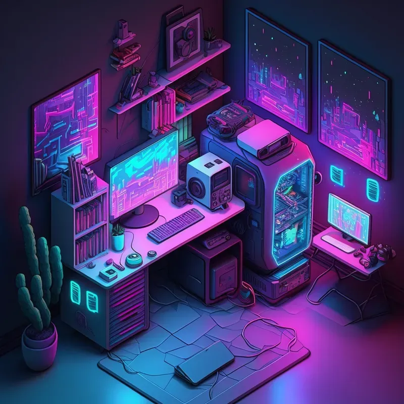 Vibrant 3D Cyberpunk Experiences