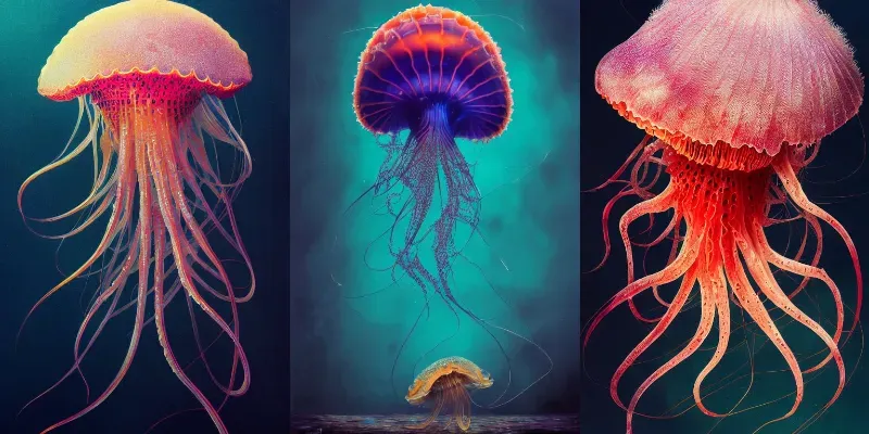 Deep Ocean Jellyfish Creatures generated by undefined