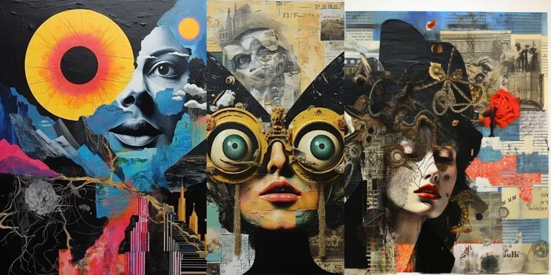 Surrealism Themed Mixed Media Collages generated by undefined