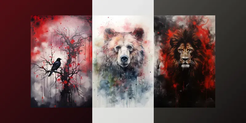 Ink Animal T-shirt Designs generated by undefined