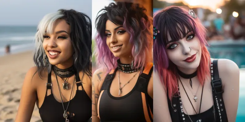 Flirty Emo Portraits generated by undefined