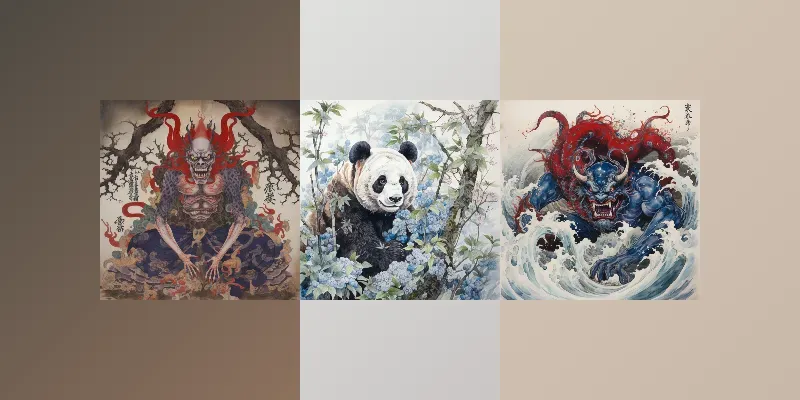 Asian Watercolor Paintings generated by undefined