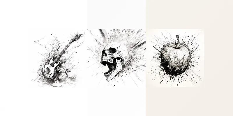 Exploding Ink Drawings generated by undefined