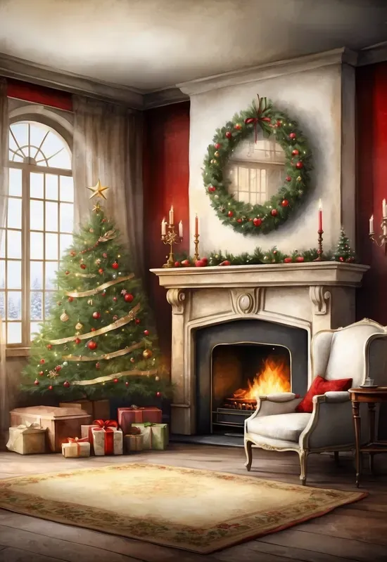 Vintage Style Christmas Paintings