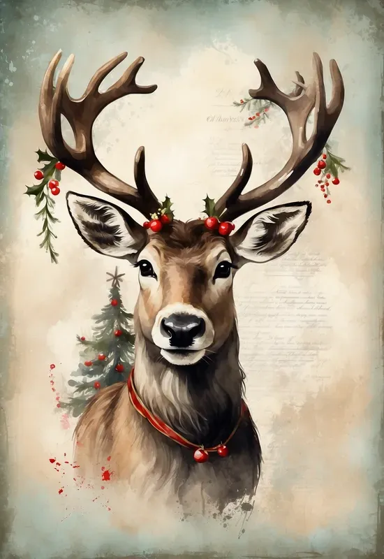 Vintage Style Christmas Paintings