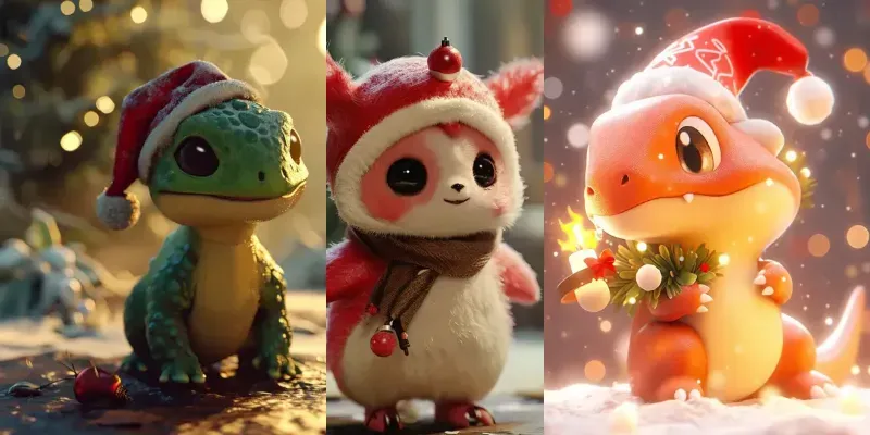 3D Christmas Creatures generated by undefined