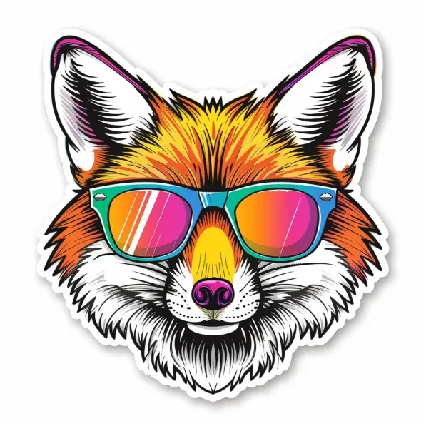 Retro 80s Animal Stickers