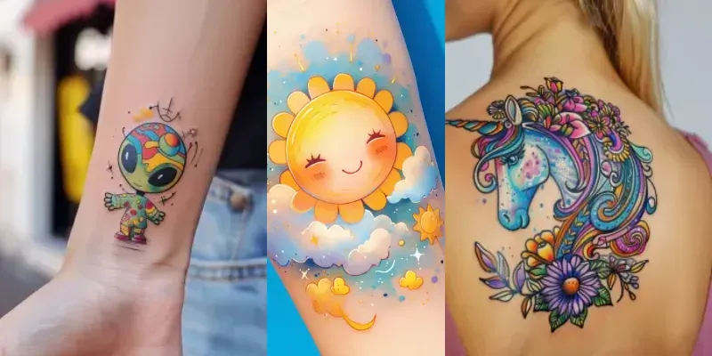 Cartoon Wonders Whimsical Tattoo Designs generated by undefined