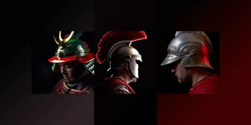 Decorated Helmets Profile Photographs generated by dalle