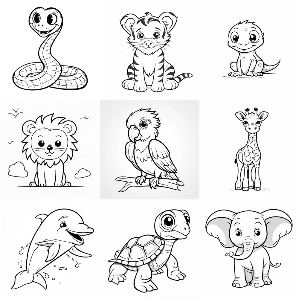 Kids Exotic Animal Coloring Pages