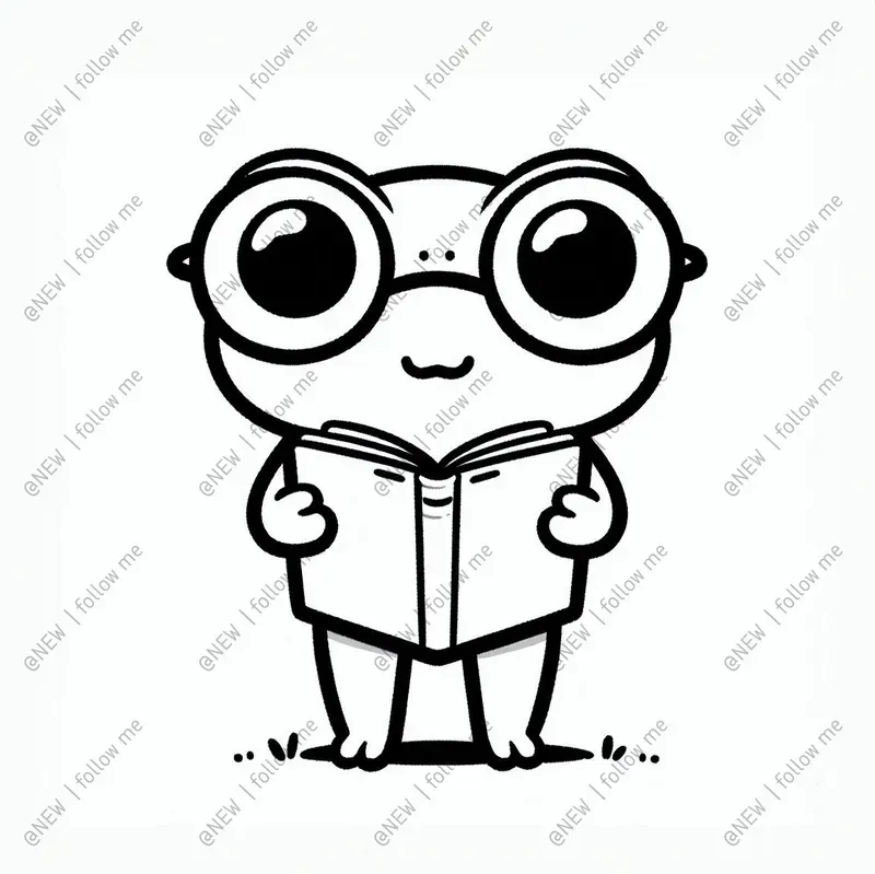 Animals Reading Books Coloring Pages