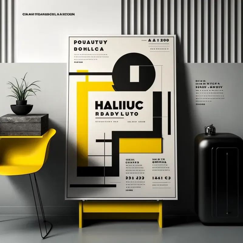 Minimalistic Geometric Design Poster Mockup