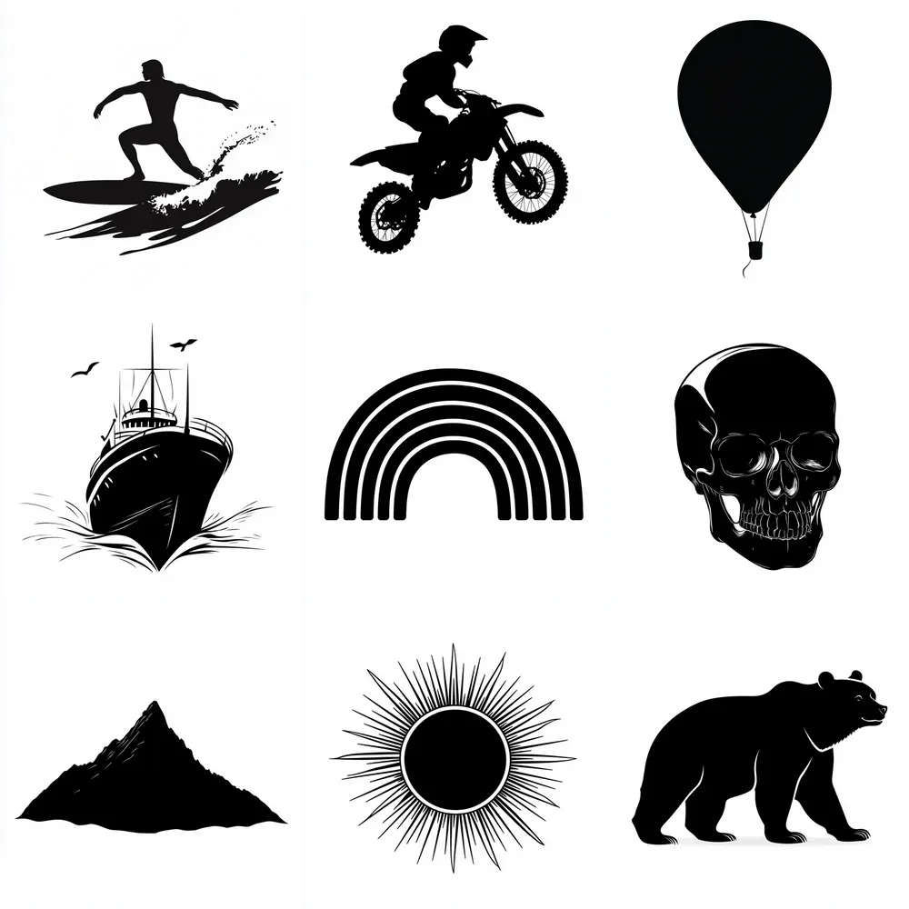 Vector Black Minimalist Svg Illustrations