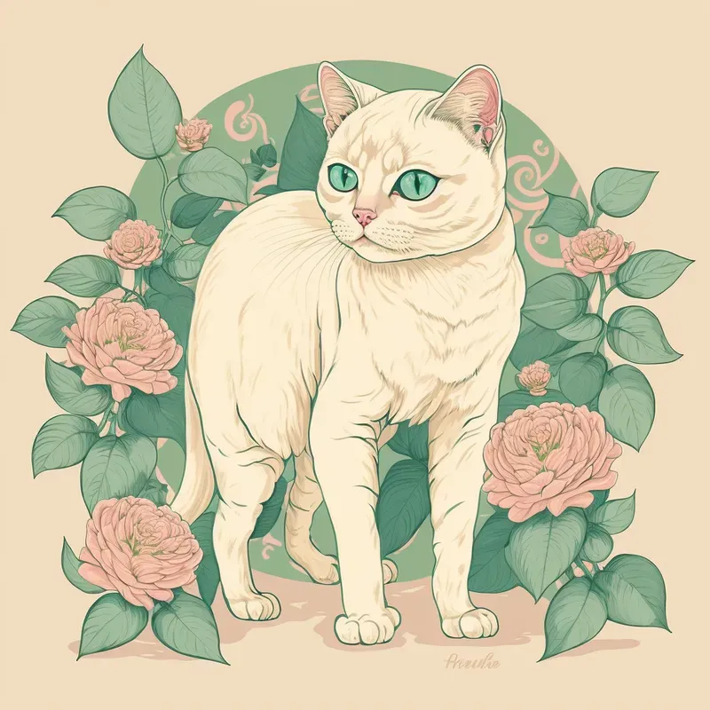 Floral Cats Portraits