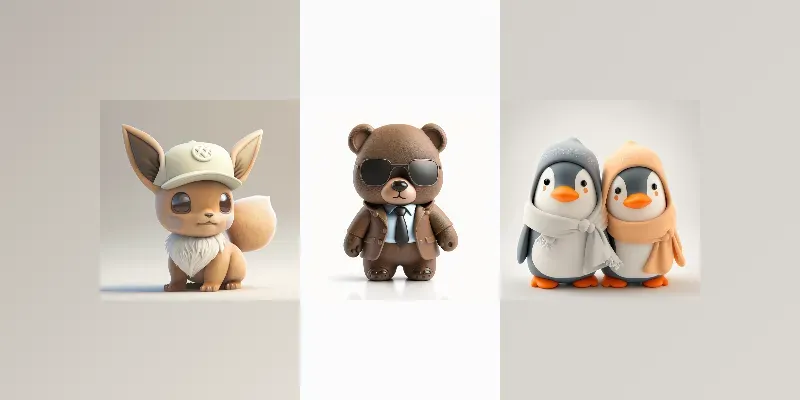 Cute Animals Wearing Clothes generated by undefined