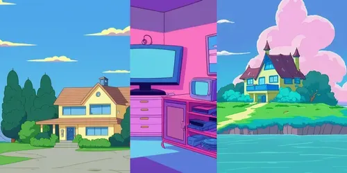 Cartoon Backgrounds And Landscapes generated by midjourney