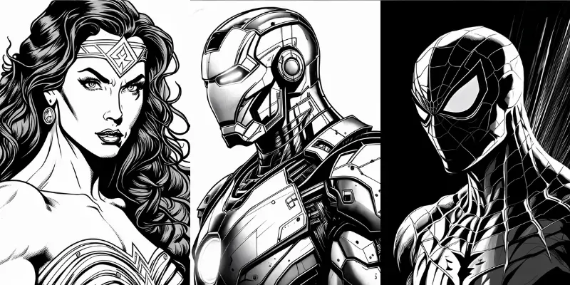 Hero Coloring Book Portraits generated by undefined