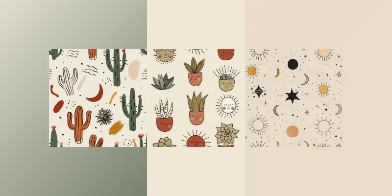 Seamless Boho Style Patterns generated by undefined
