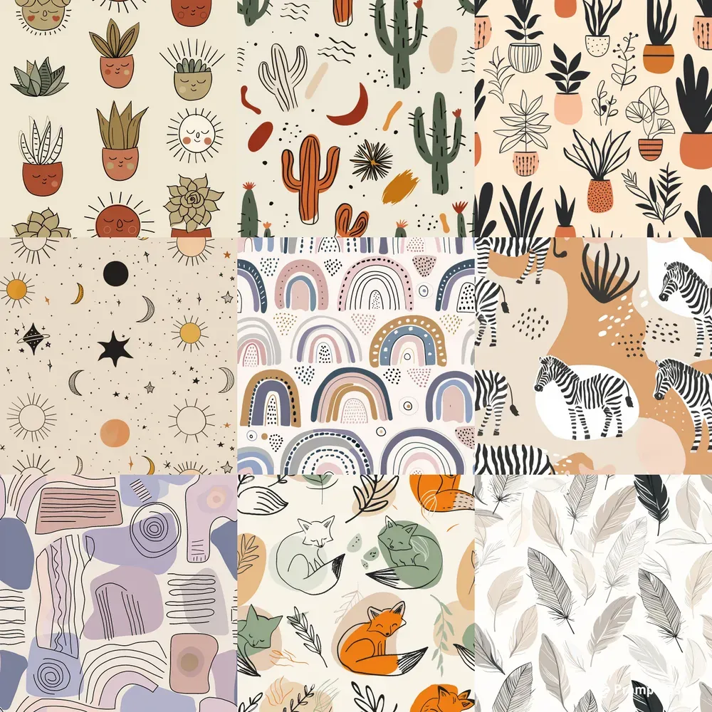 Seamless Boho Style Patterns