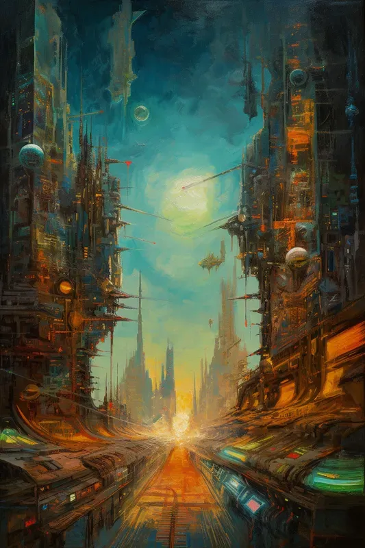 Van Gogh-inspired Scifi Paintings