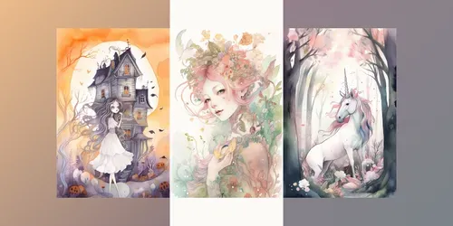Dreamy Watercolor Cards generated by midjourney
