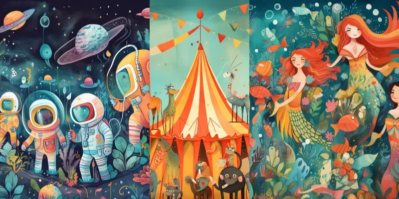 Childrens Storybook Illustrations generated by undefined