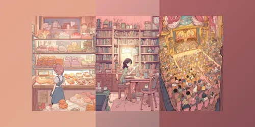 Pink Anime Scenes generated by midjourney